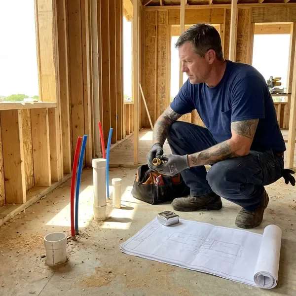 BRV Plumbing technician providing new construction plumbing in Huntsville, AL
