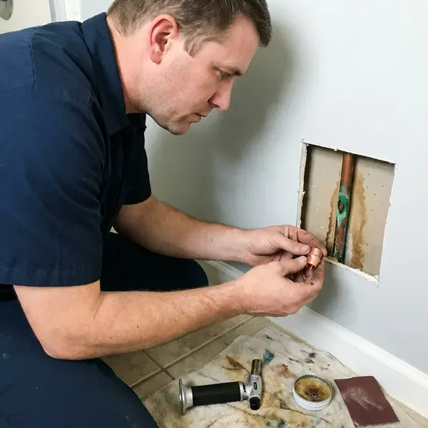 Local pipe repair by BRV Plumbing, Huntsville, AL