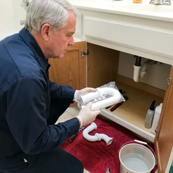 BRV Plumbing technician providing sink drain replacement in Huntsville, AL