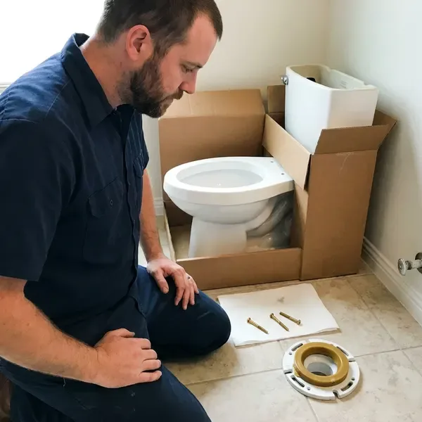BRV Plumbing technician providing toilet installation in Huntsville, AL