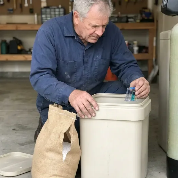 BRV Plumbing technician providing water softener maintenance in Huntsville, AL
